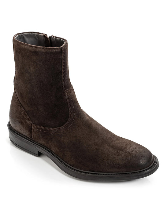 To Boot New York Muller Zip Boot in Dark Brown Waxed Suede