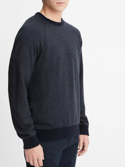 Vince Birdseye Raglan Sweater in Coastal/Medium Heather Grey