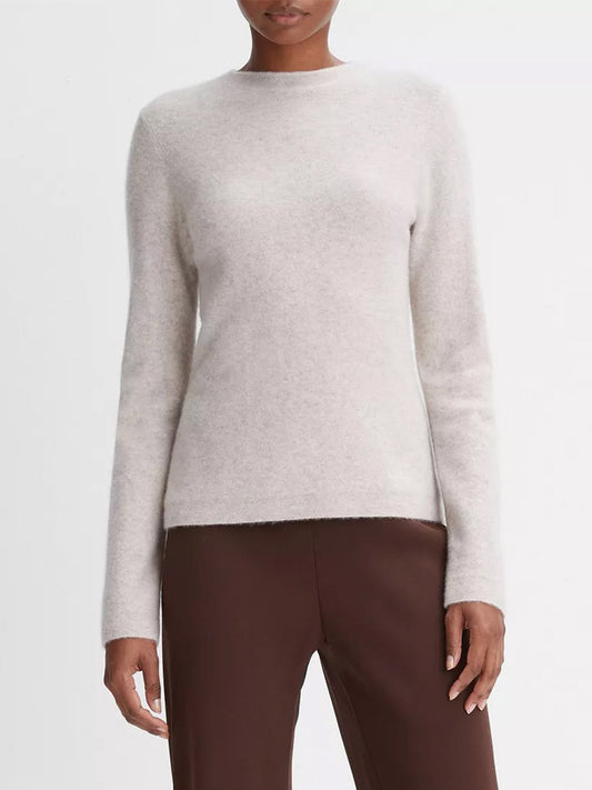 Vince Plush Cashmere Crew Neck Sweater in Marble