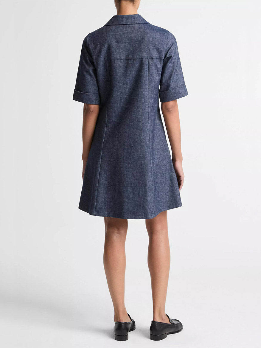 cotton chambray dress Martha Cotton Linen Chambray Dress | Chambray Blue