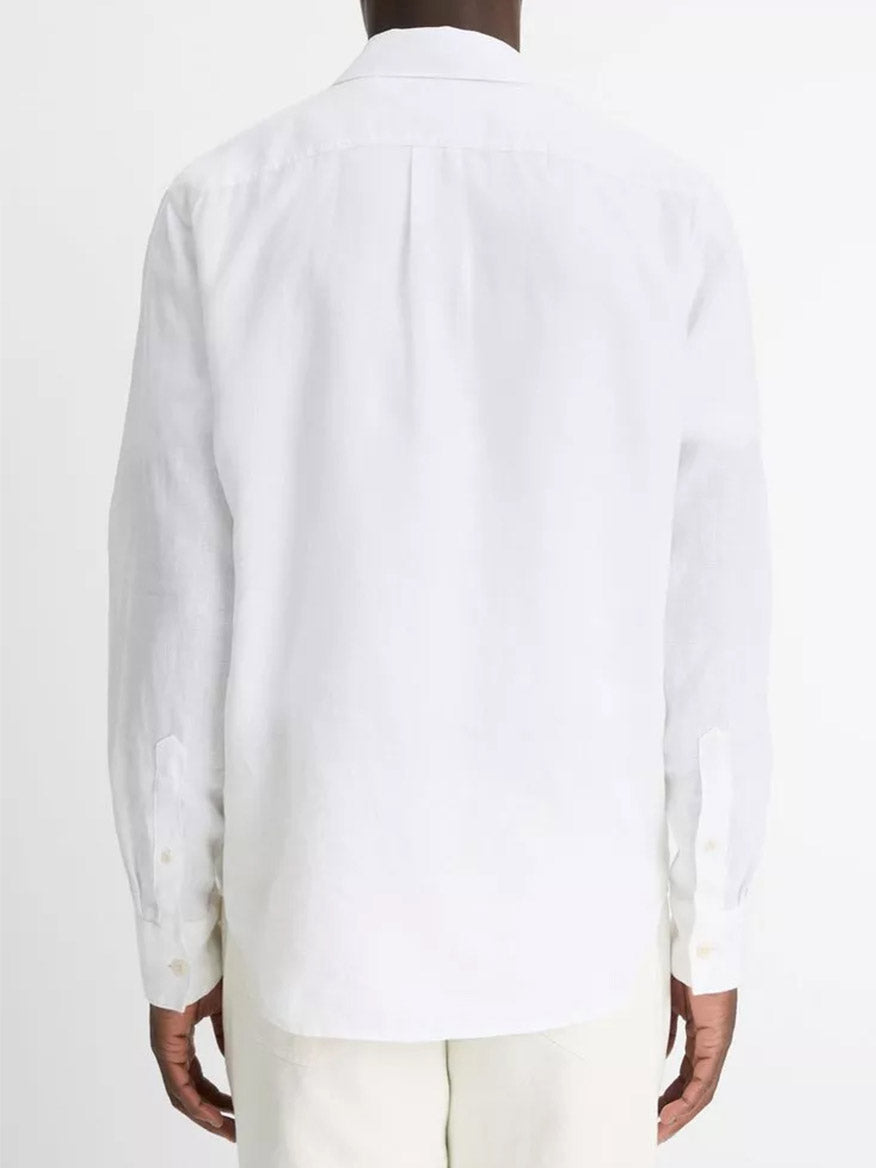 Vince Linen Utility Shirt in Optic White