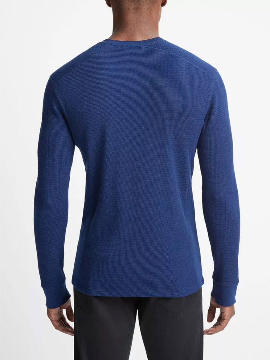 Vince Thermal Long Sleeve Crew Neck T-Shirt in Royal Blue