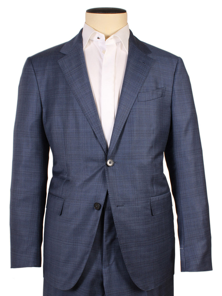 A mannequin dressed in a Zegna High Performance Bright Blue Suit with notch lapels, tailored from all-season wool and styled with a white dress shirt.