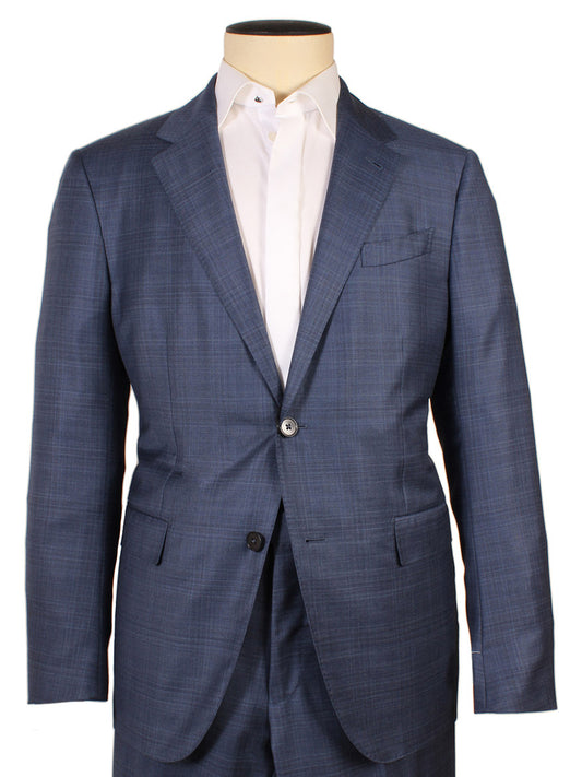 A mannequin dressed in a Zegna High Performance Bright Blue Suit with notch lapels, tailored from all-season wool and styled with a white dress shirt.