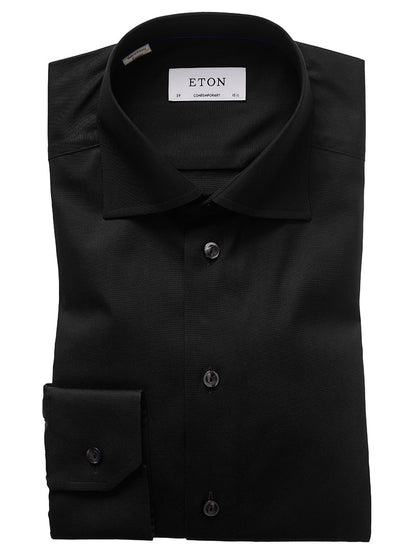 Eton Contemporary Fit Black Signature Twill Dress Shirt