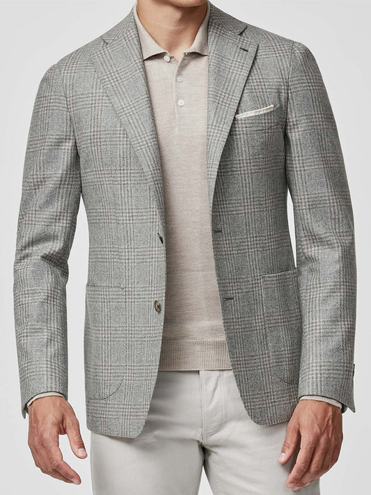 Atelier Munro Gray Wool Prince of Wales Check Sport Jacket