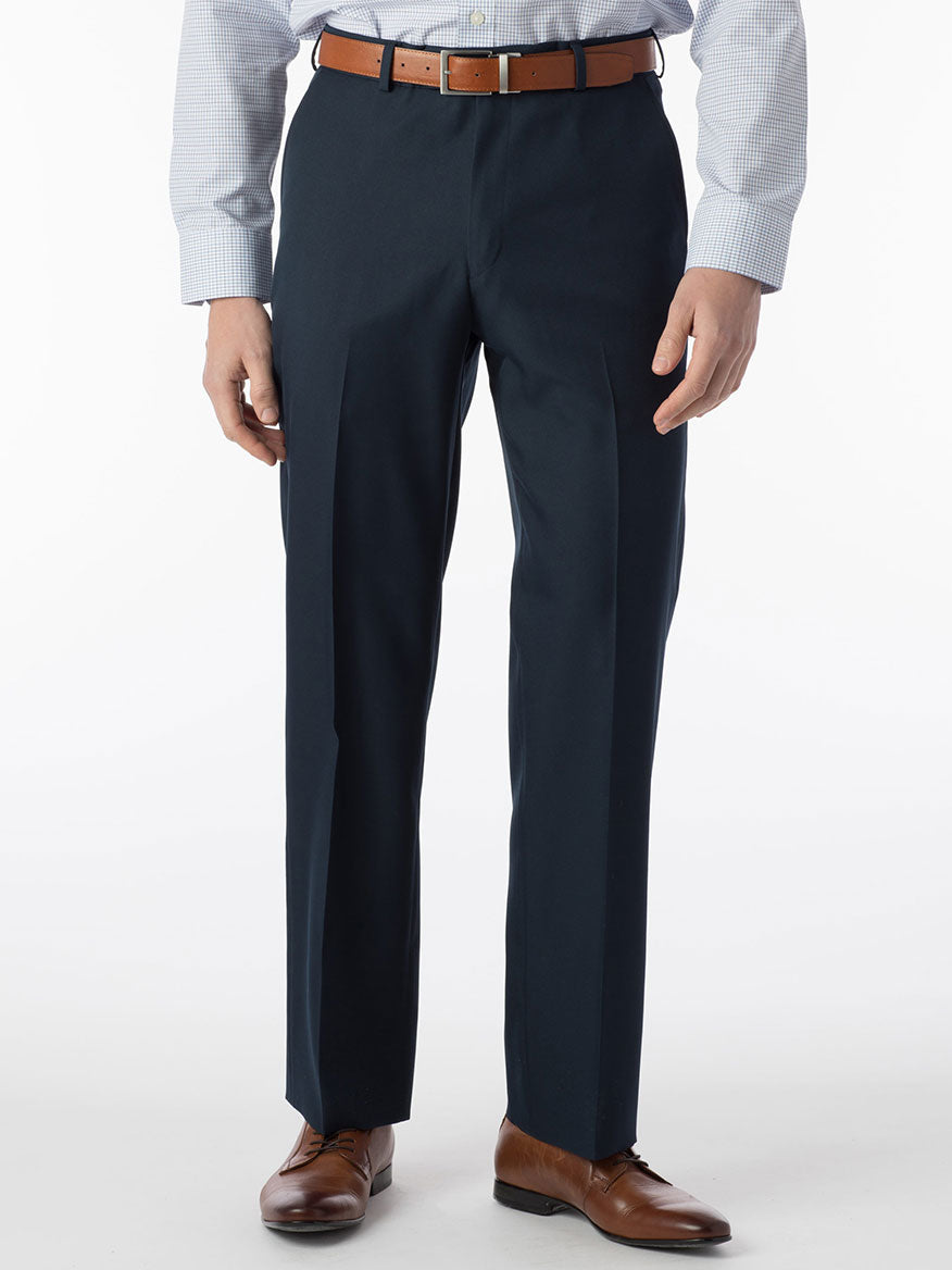 Ballin Dunhill Micro Nano Traditional Flat Front Pant in Navy