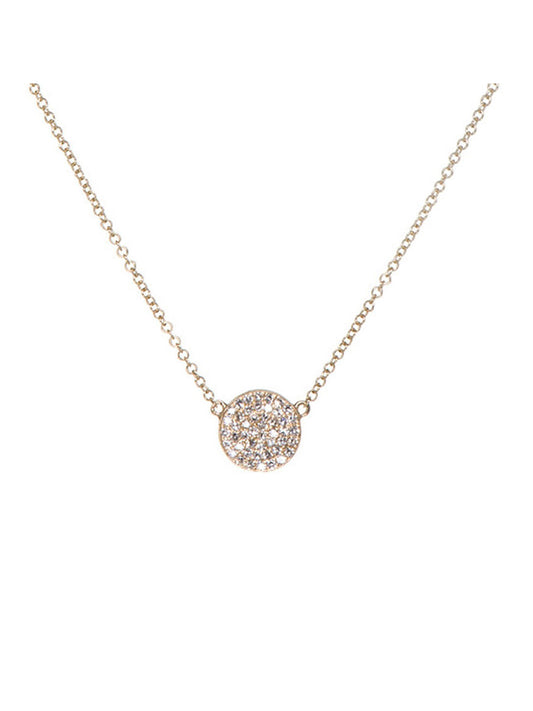 EF Collection Diamond Disc Necklace in Yellow Gold