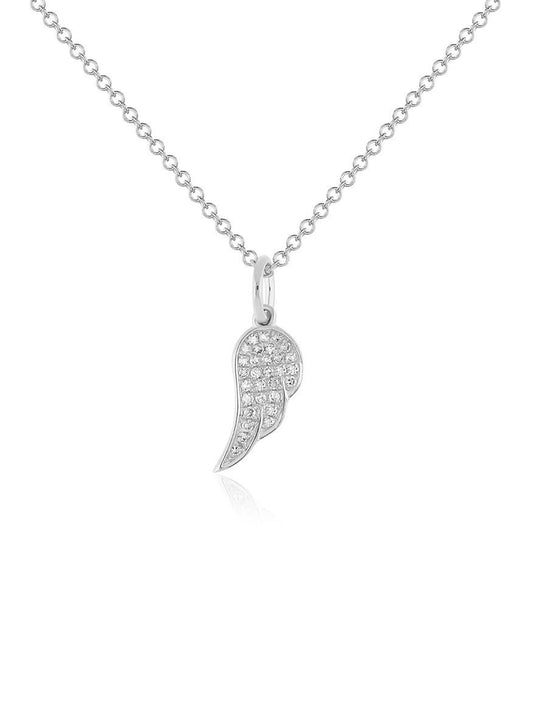 EF Collection Diamond Angel Wing Necklace in White Gold