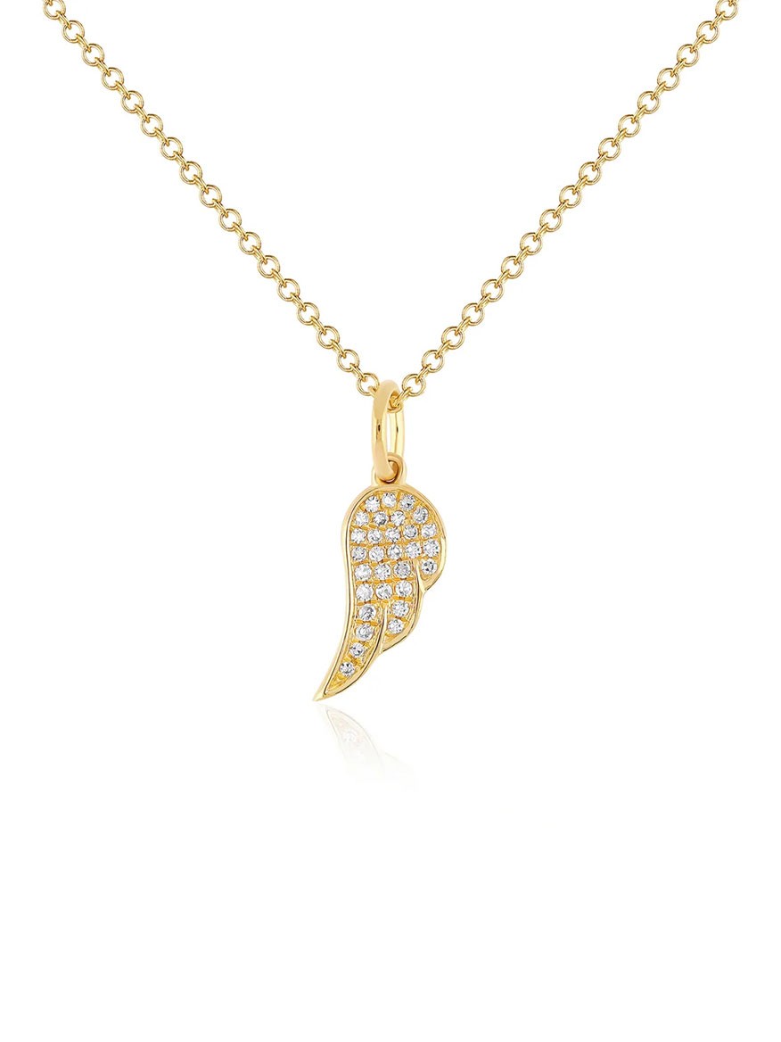 EF Collection Diamond Angel Wing Necklace in Yellow Gold