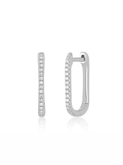 EF Collection Diamond Lola Hoop Earrings in White Gold