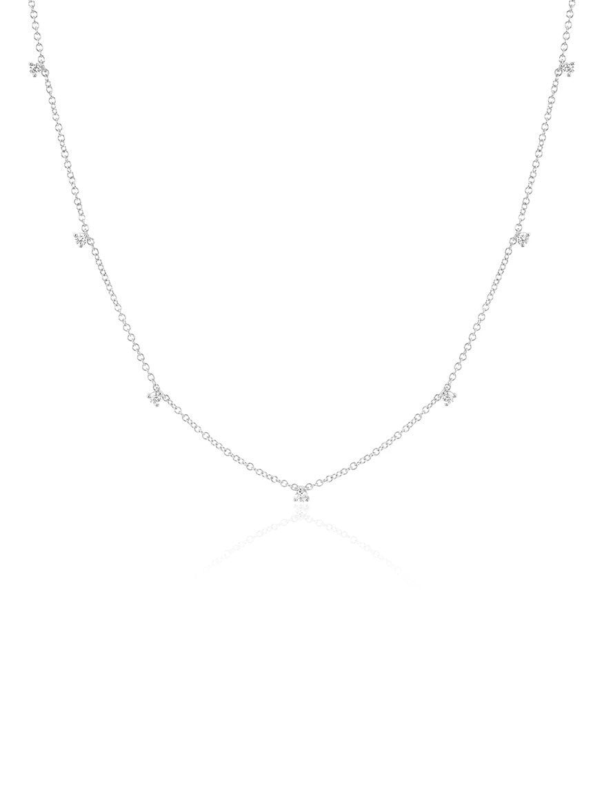 EF Collection 7 Prong Set Diamond Necklace in White Gold