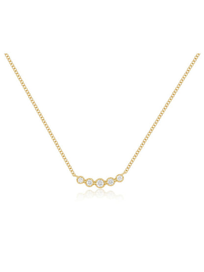 EF Collection Diamond Crown Crescent Necklace in Yellow Gold