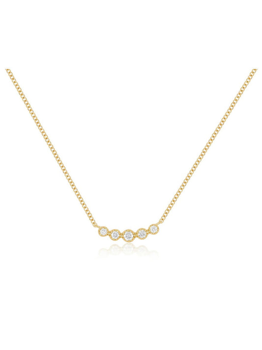 EF Collection Diamond Crown Crescent Necklace in Yellow Gold