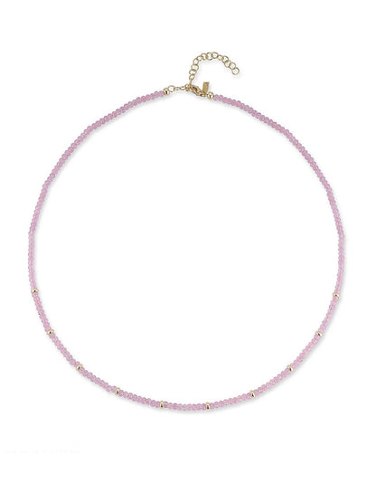 EF Collection Birthstone Bead Necklace - Pink Sapphire