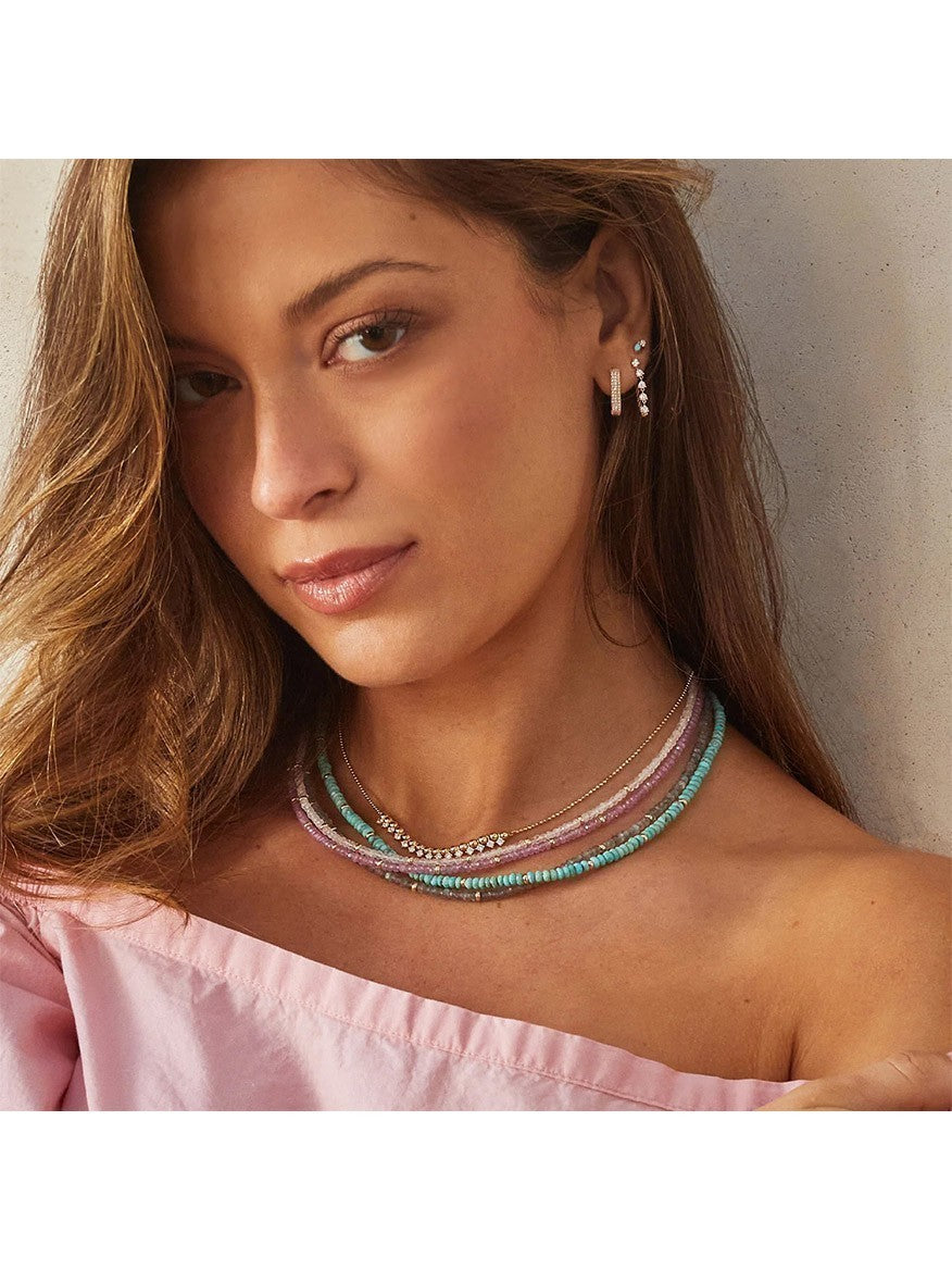 EF Collection Birthstone Bead Necklace - Pink Sapphire