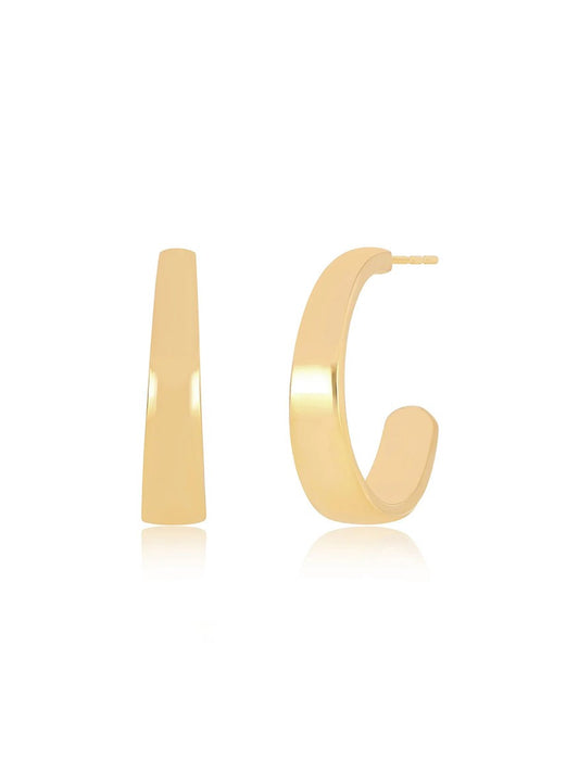 EF Collection Tapered Gold Hoop Earrings in Yellow Gold