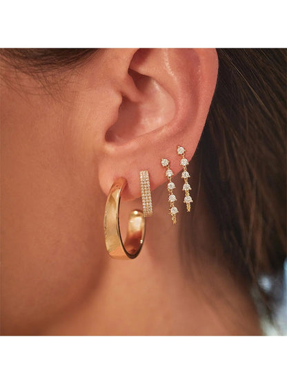 EF Collection Tapered Gold Hoop Earrings in Yellow Gold