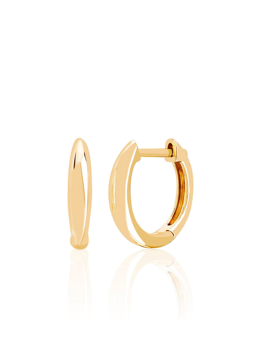 EF Collection Gold Dome Mini Huggie Earrings in Yellow Gold