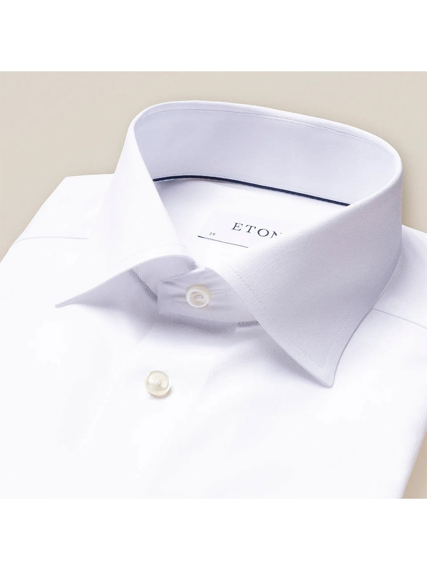 Eton Classic Fit Twill Dress Shirt in White