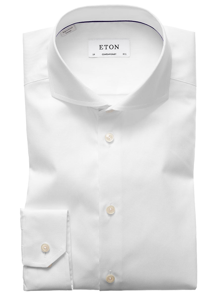 Eton Contemporary Fit White Extreme Cut Away Dress Shirt