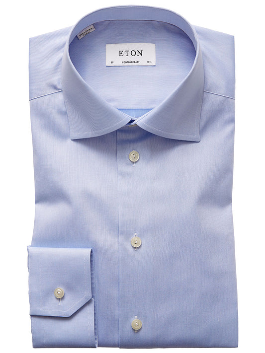Eton Contemporary Fit Light Blue Signature Twill Dress Shirt