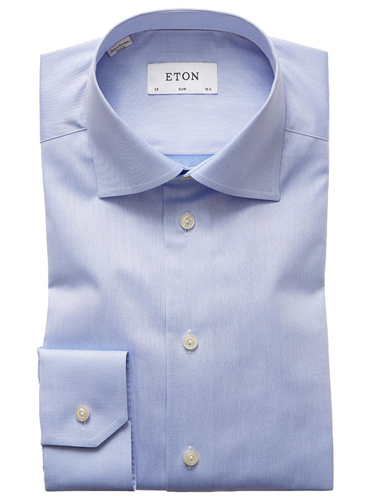 Eton Slim Fit Light Blue Signature Twill Dress Shirt