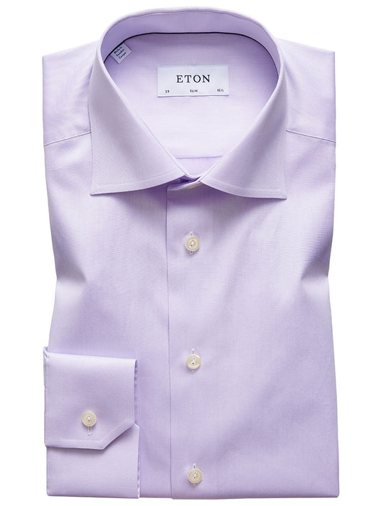 Eton Slim Fit Purple Signature Twill Dress Shirt