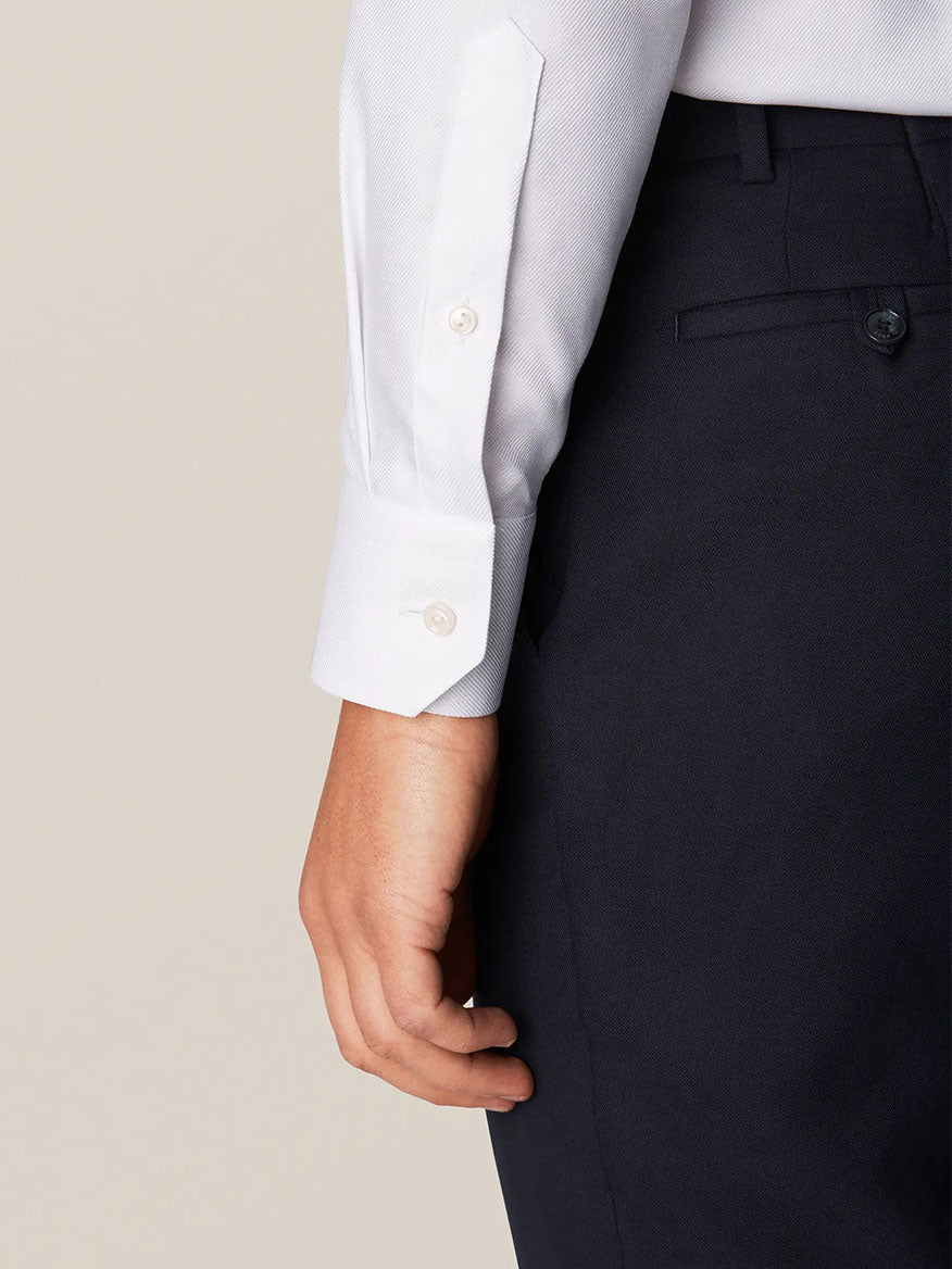 Eton Contemporary Fit White Textured Twill Dress Shirt