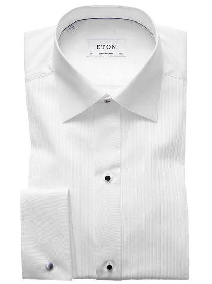 Eton Contemporary Fit Plissé Black Tie Dress Shirt