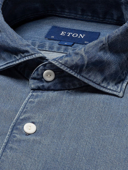 Eton Navy Blue Light Denim Shirt