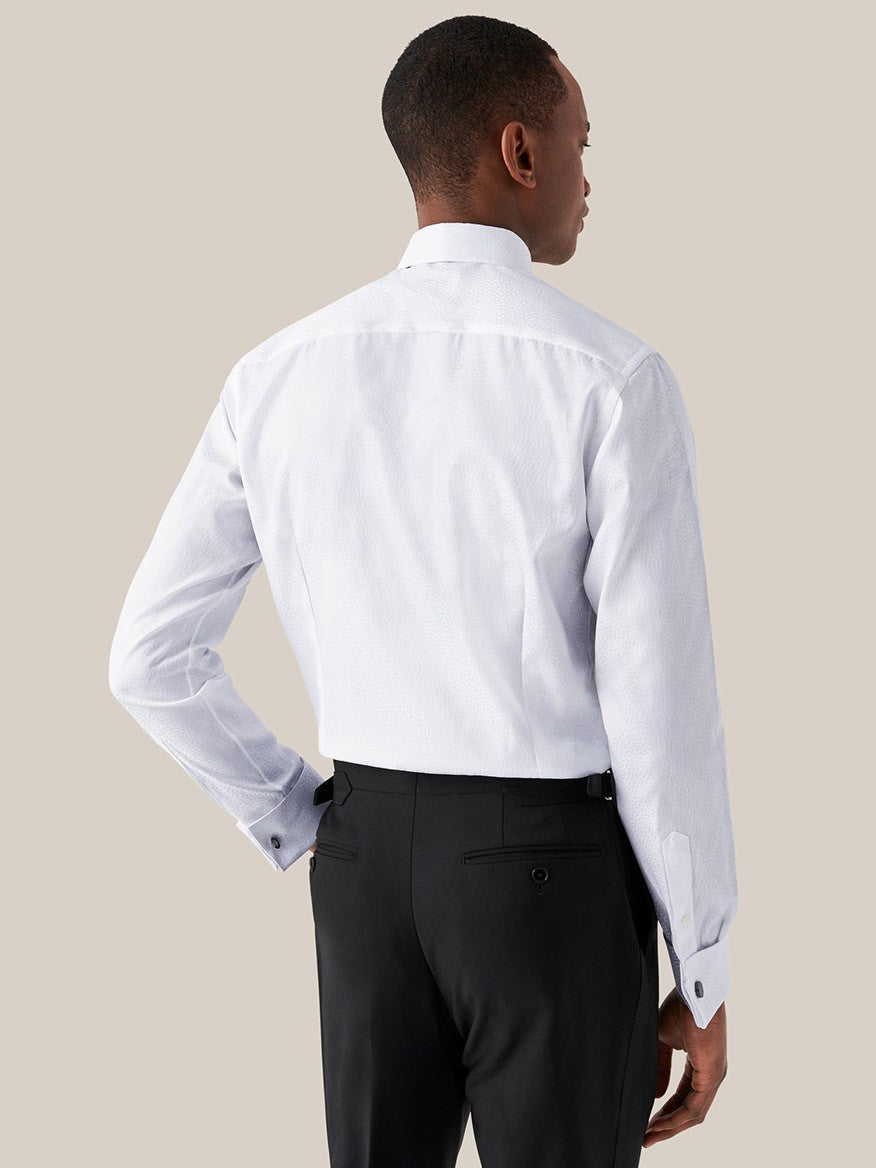Eton White Geometric Jacquard Shirt