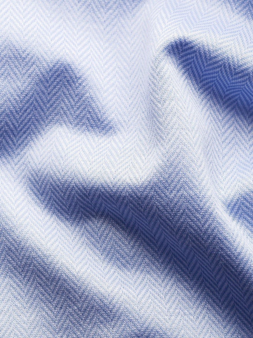 Mid-Blue Filo di Scozia King Knit Shirt – Herringbone Pattern | Eton ...
