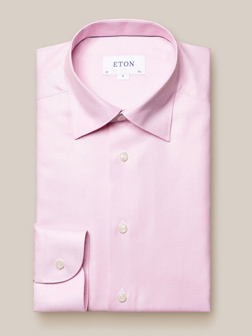Eton Pink Cotton Lyocell Stretch Shirt
