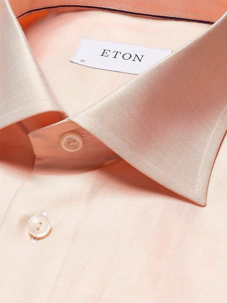 Eton Orange Royal Twill Shirt in Floral Print Contrast