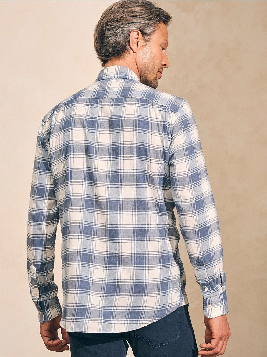 Faherty Brand All Time Shirt in Navy Cream Shadow Plaid