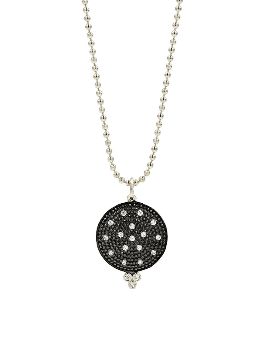 Freida Rothman Pavé Disc Pendant Necklace in Silver