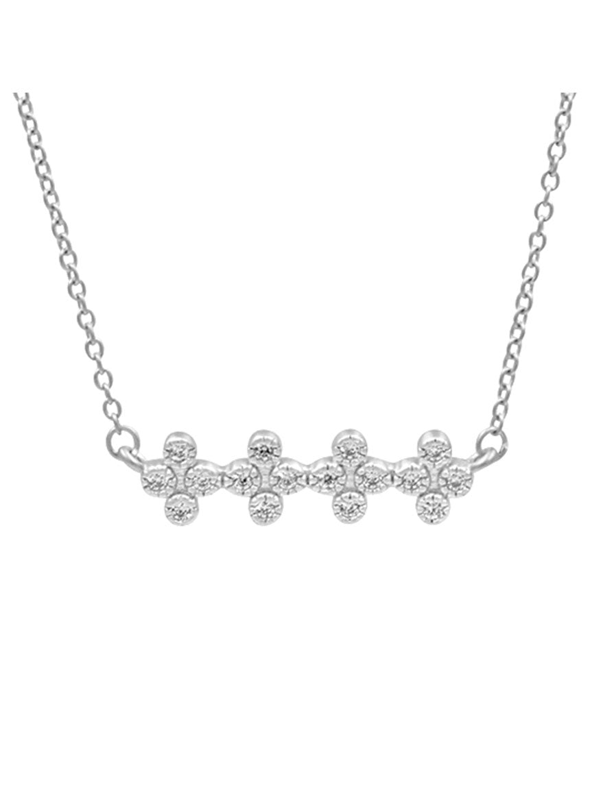 Freida Rothman Clover Bar Pendant Necklace in Silver