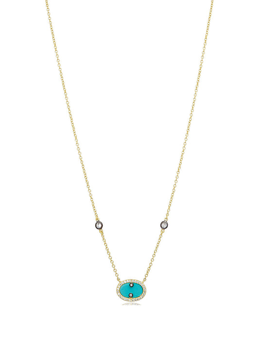 Freida Rothman Hint of Sparkle Pendant Necklace in Turquoise