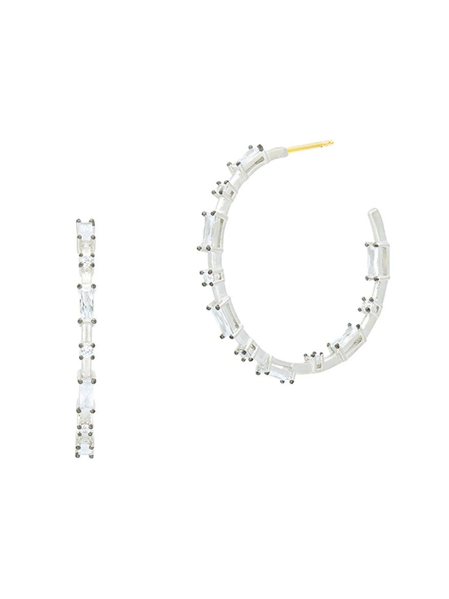 Freida Rothman Cobblestone Hoop Earrings
