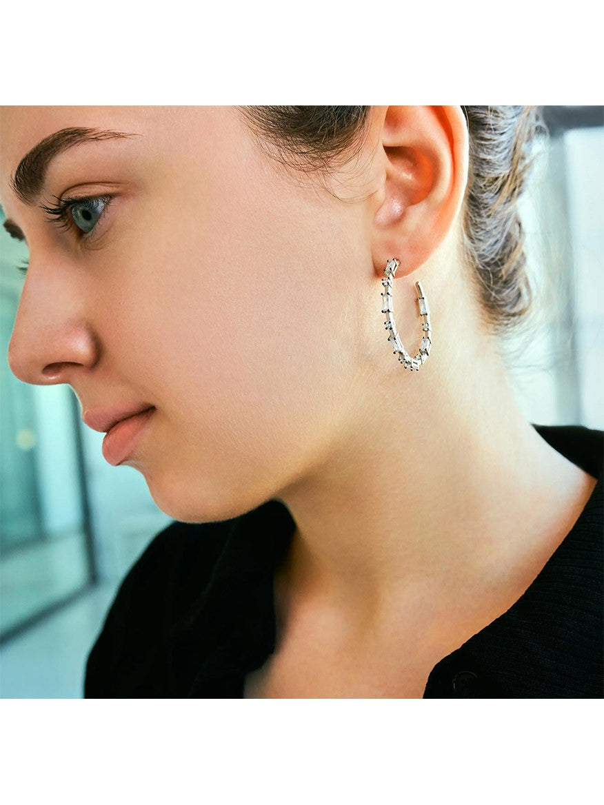 Freida Rothman Cobblestone Hoop Earrings