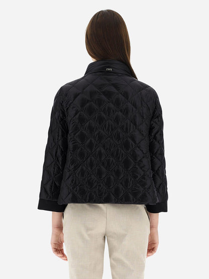 Herno Diamond-Quilted Nylon Ultralight Bomber in Black