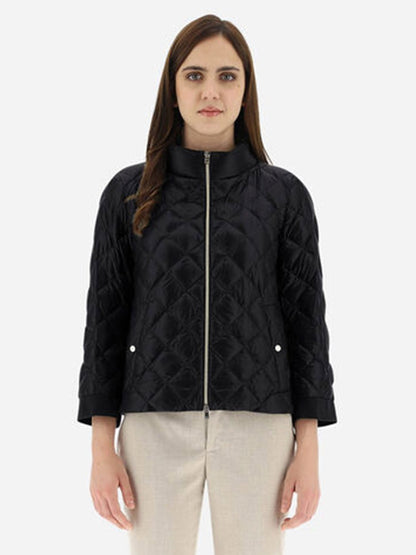 Herno Diamond-Quilted Nylon Ultralight Bomber in Black