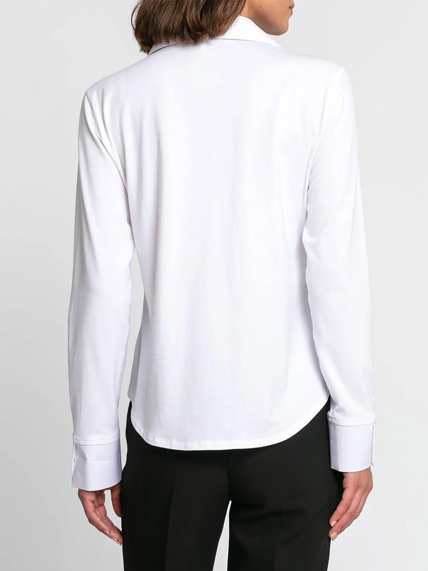Hinson Wu Leona Long Sleeve Tailored Knit Top in White