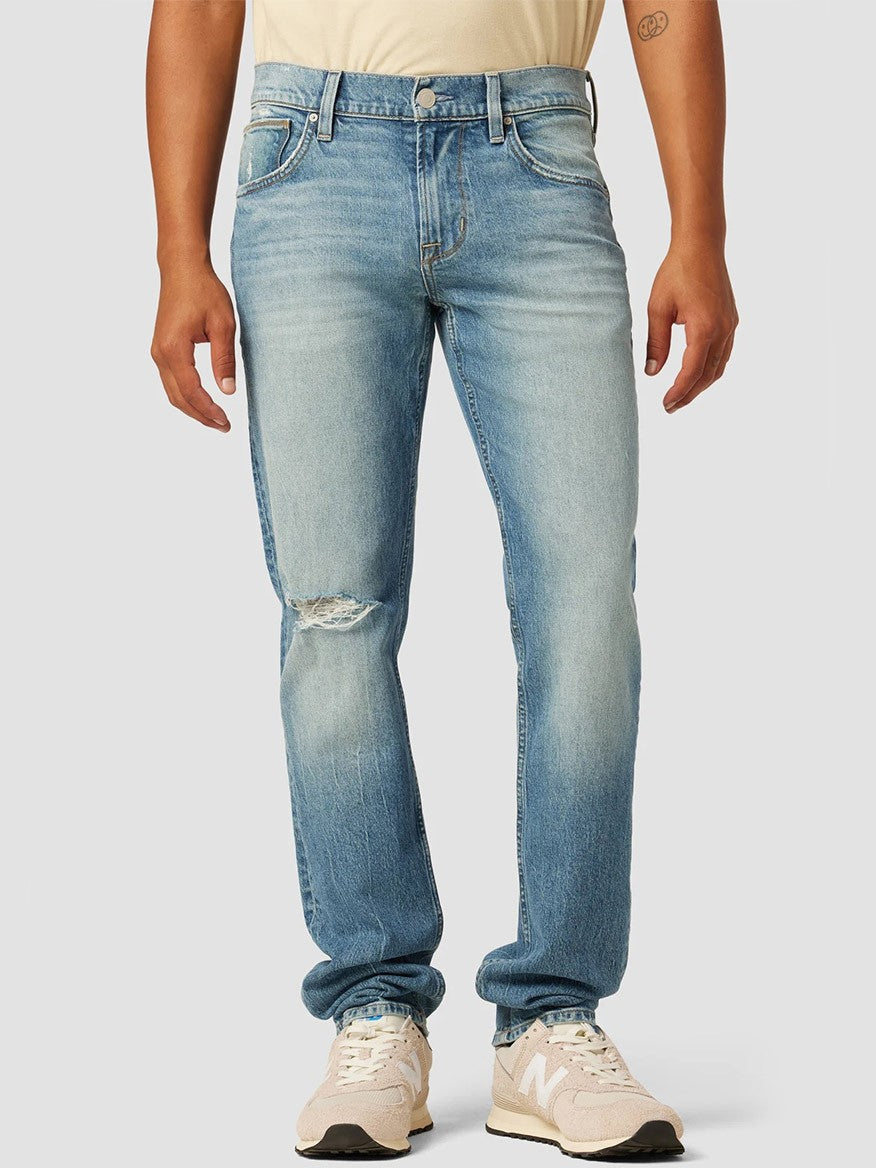 Hudson Blake Slim Straight Jeans in Blue Fade
