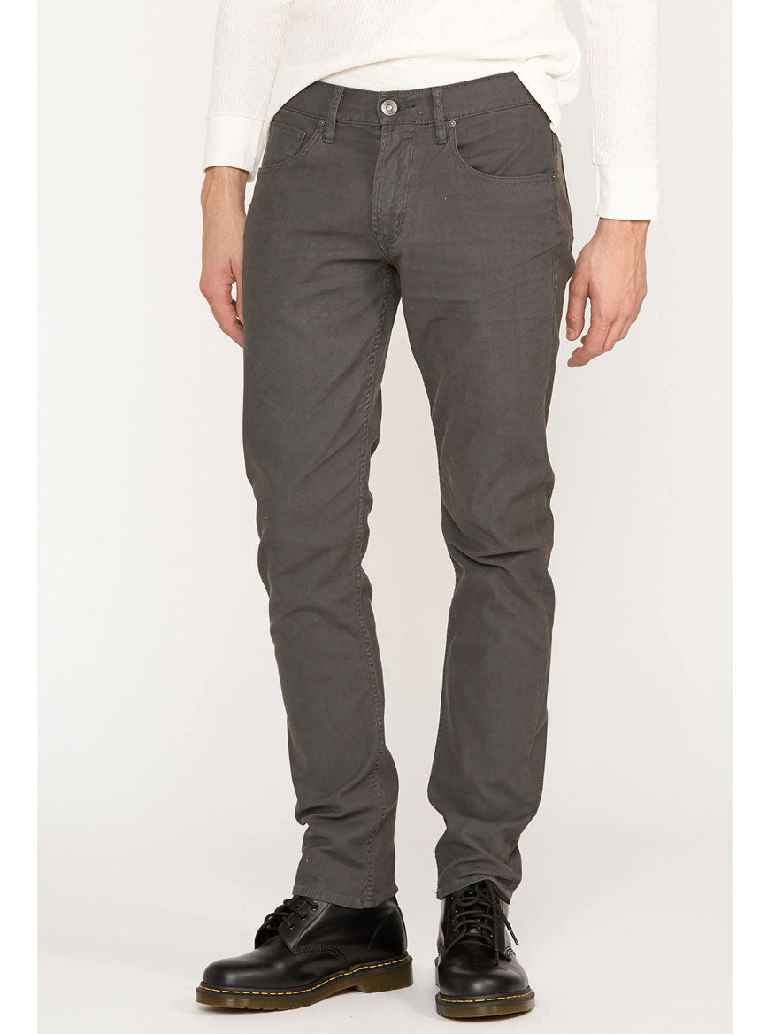 Hudson Blake Slim Straight Twill Jean in Dark Grey