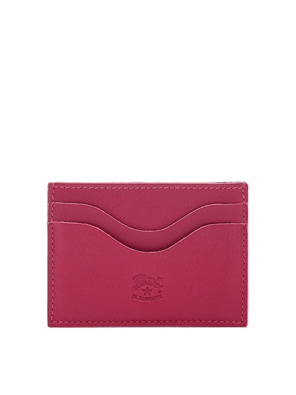 Il Bisonte Baratti Card Case in Cherry Cowhide Leather