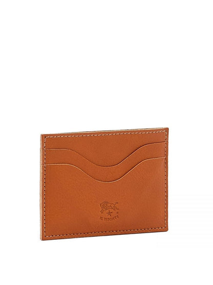 Il Bisonte Baratti Card Case in Caramel Cowhide Leather