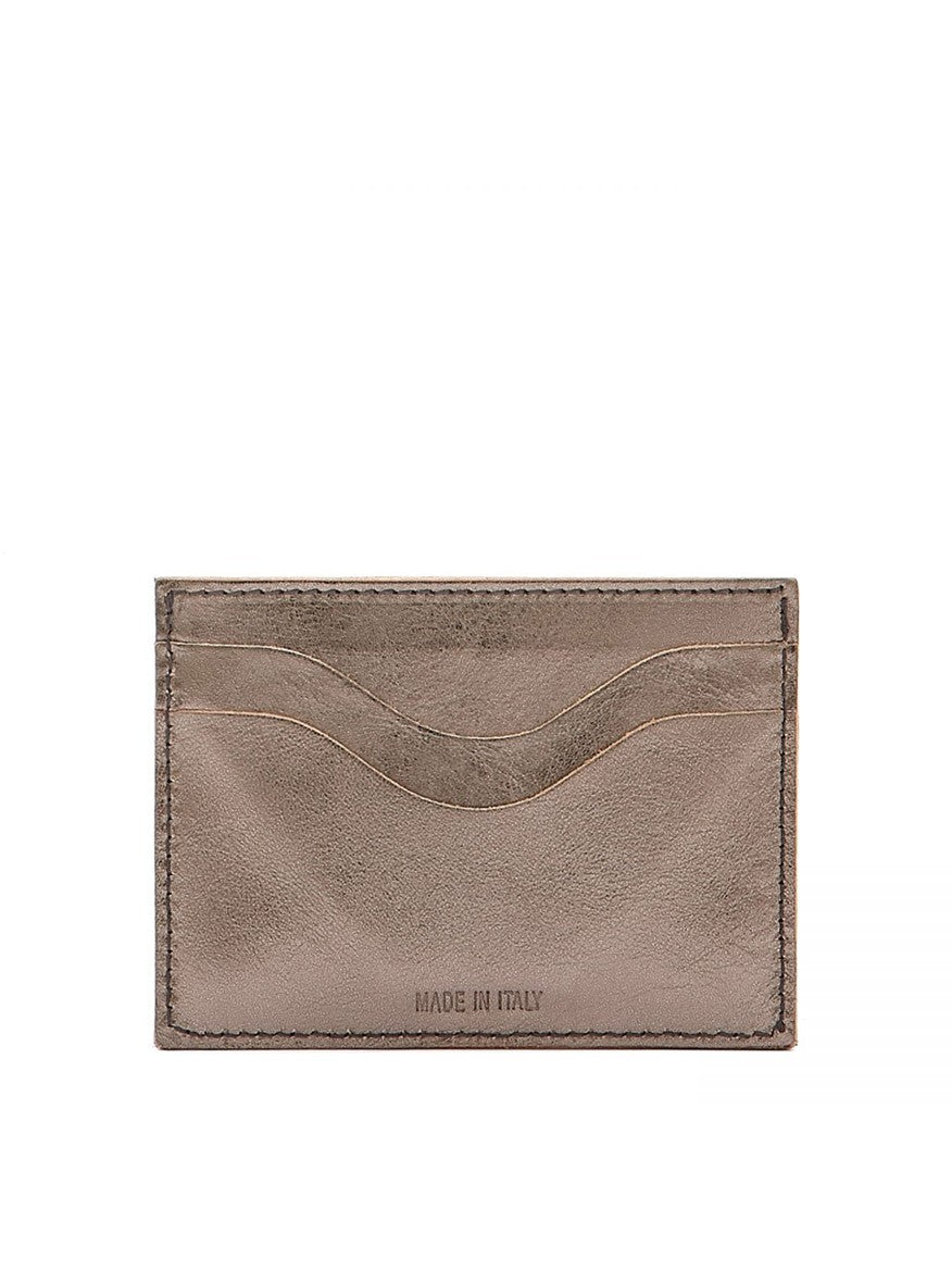 Il Bisonte Baratti Card Case in Metallic Bronze Leather