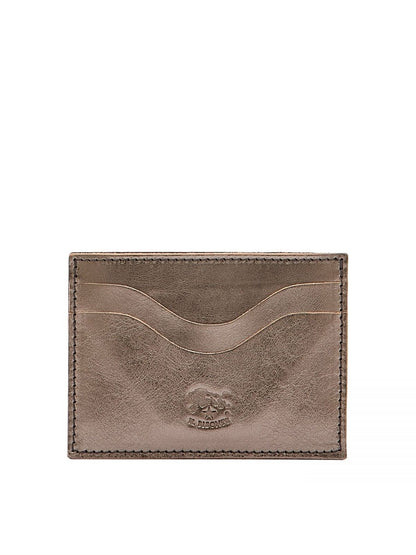 Il Bisonte Baratti Card Case in Metallic Bronze Leather